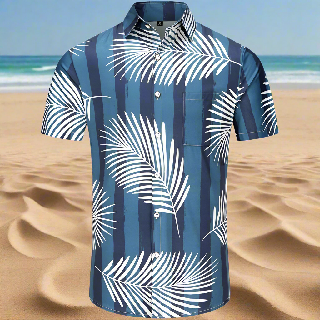 Palm Tree Blue Hawaiian Shirt