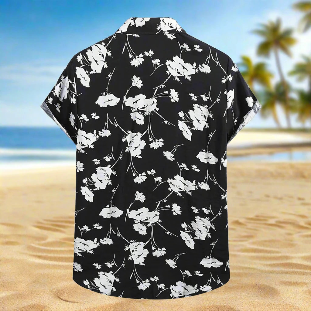 Women's Hawaiian Style Black And White Shirt